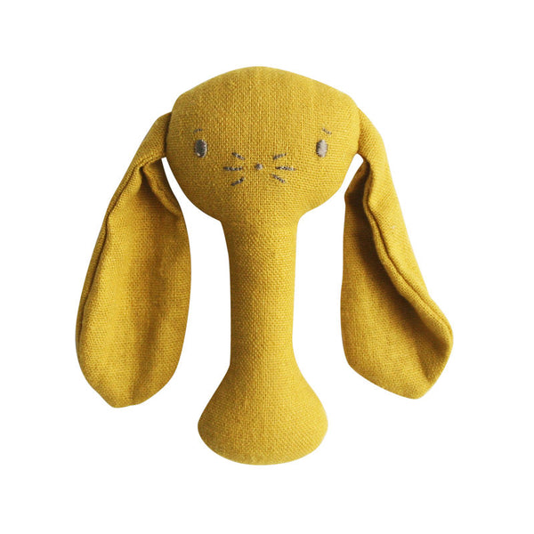 Bobby Bunny Stick Rattle Butterscotch Linen