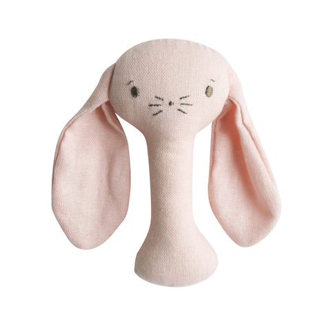 Bobby Bunny Stick Rattle Pink Linen