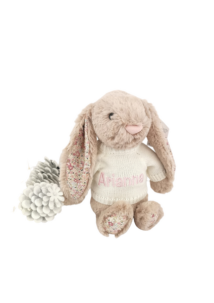 Jellycat Bashful Bunny with Personalised Jumper 30cm