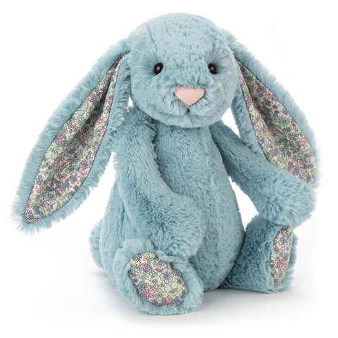 Jellycat Bashful Aqua Blossom Bunny 30cm Personalised